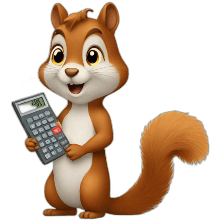 A squirrel with a calculator emoji