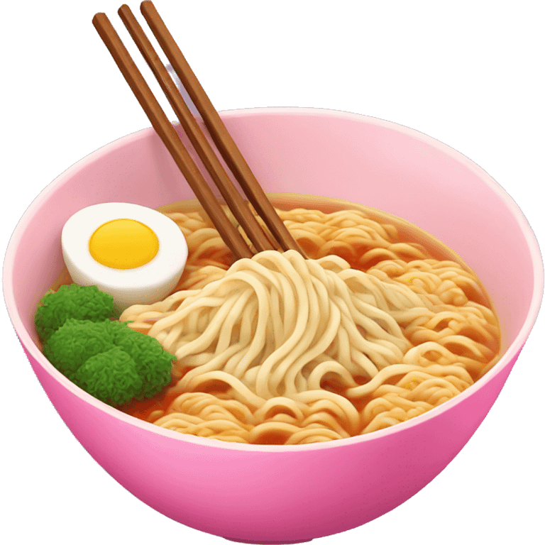 Ramen in a pink bowl emoji