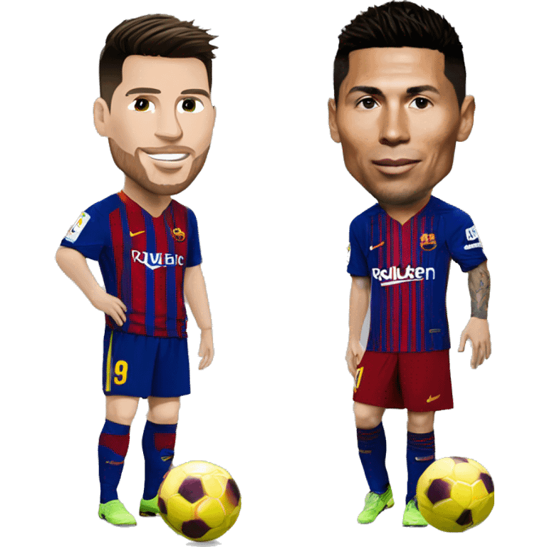 Ronaldo et Messi qui soulève une coupe emoji