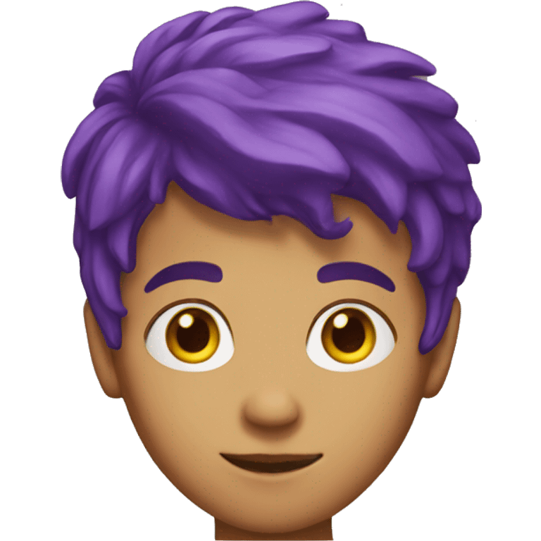 A boy with purple hair and and yellow eyes that's 6,4 feet tall emoji