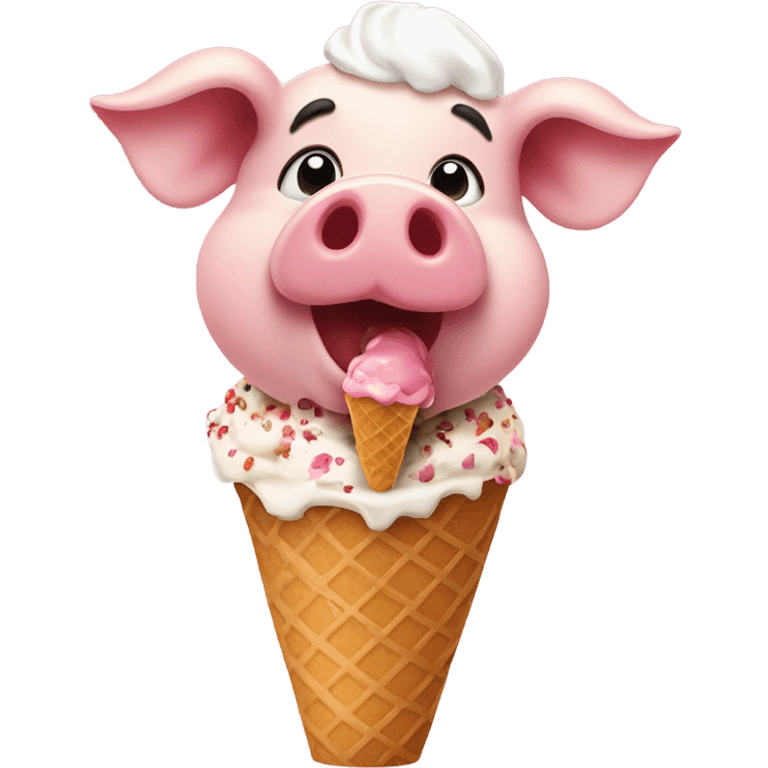 Pig eating ice cream  emoji