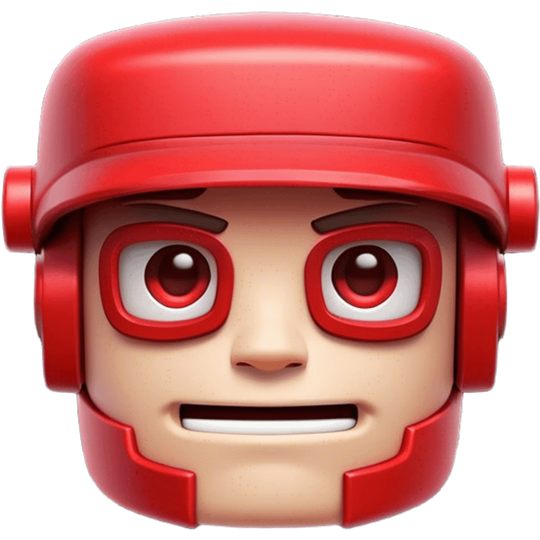 Clash of Clans aesthetic: Cinematic Playful Virtual Boy Portrait Emoji, rendered in a 3D vector-style similar to standard emojis with minimal shading and bold, simplified shapes. A compact, distinct form with signature details, softly glowing with a nostalgic gaming charm. Simplified yet unmistakably iconic, highly detailed and consistent, glowing with a soft radiance and high shine. Stylized with a touch of retro gaming magic and a soft glowing outline, capturing the essence of a beloved gaming relic with a friendly, playful manner! emoji