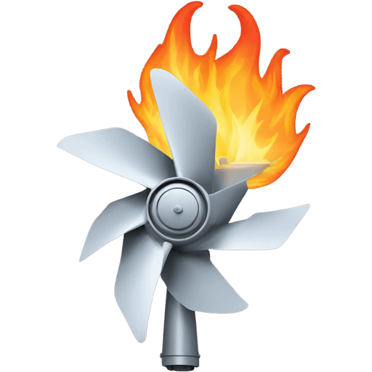 Turbine with flame emoji