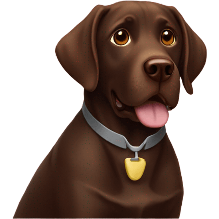 Chocolate lab, waiter emoji