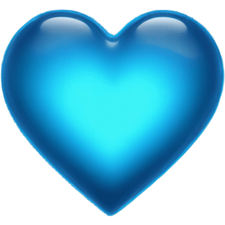 Neon glass blue heart  emoji