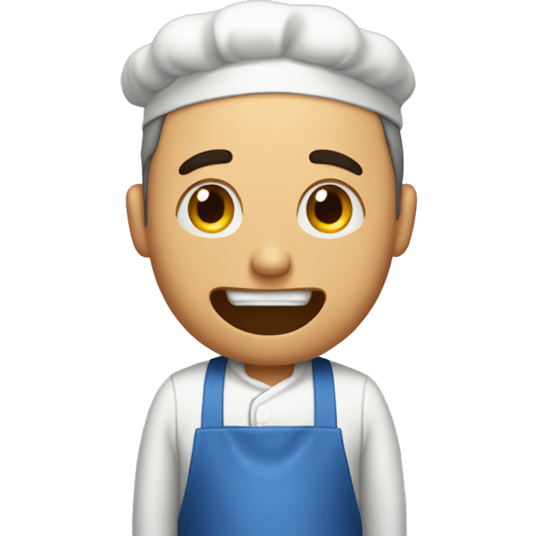 the guy in the blue apron wants to sleep emoji