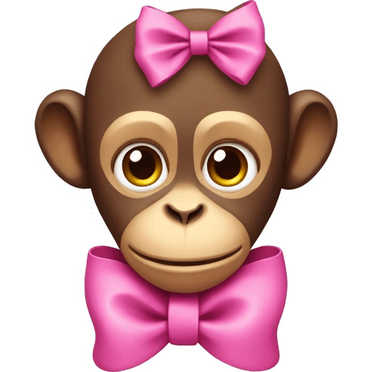 Monkey with a pink bow emoji