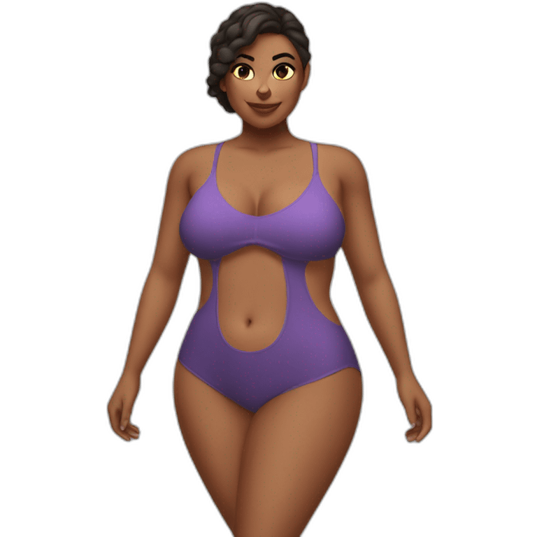 Slim-Thicc caucasian woman swimsuit posing emoji