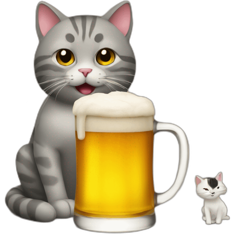 Cat and beer emoji