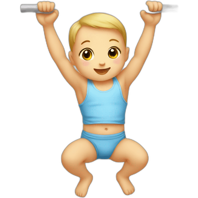 baby doing pull ups emoji