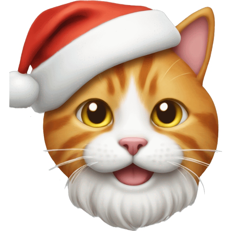 Ginger cat with Santa hat emoji