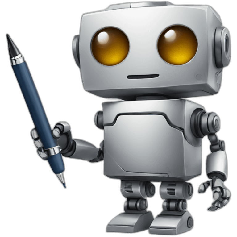 robot with pen and paper emoji