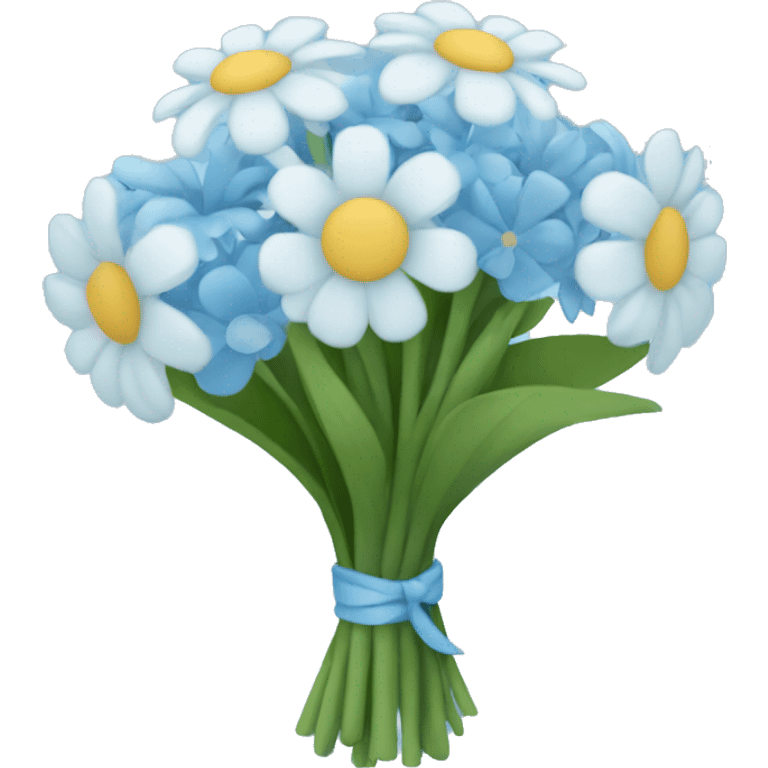 light blue flower bouquet  emoji