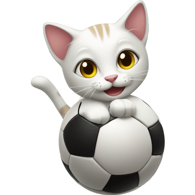 cat playing soccer emoji