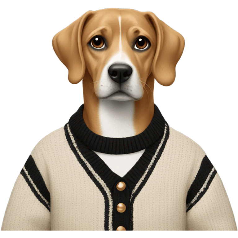 Dog wearing a Chanel sweater  emoji