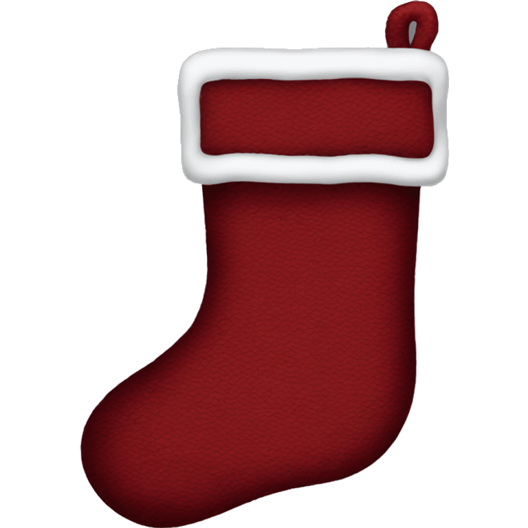 plain dark red christmas stocking  emoji