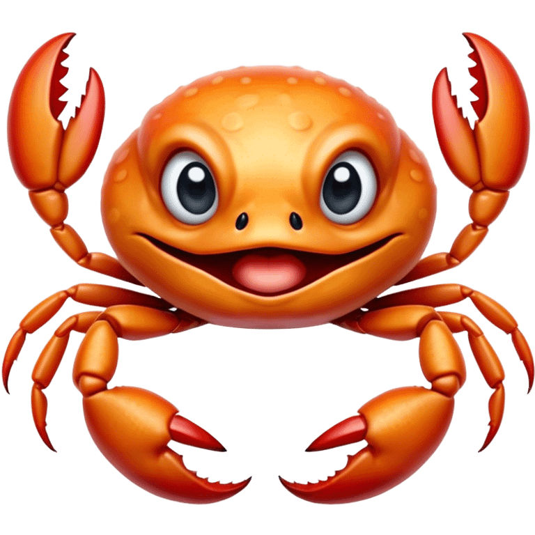 Cinematic Comical Baby Crab Portrait Emoji, Head tilted dramatically with an exaggeratedly shocked expression, featuring a tiny, vibrant carapace with wide, comically expressive eyes full of playful disbelief and miniature, animated pincers, Simplified yet hilariously expressive features, highly detailed, glowing with a slightly sassy coastal glow, high shine, dramatic yet playful, stylized with an air of cheeky seaside mischief, soft glowing outline, capturing the essence of a meme-worthy baby crab that looks ready to pinch its way into viral fame! emoji