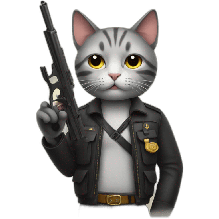 cat with gun emoji