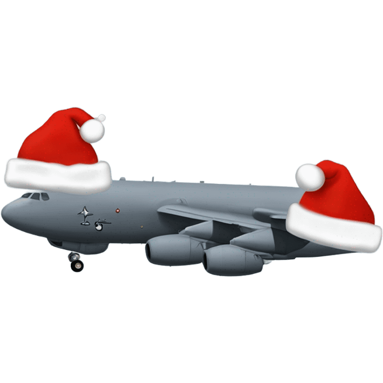 A kc-135 from Selfridge air national guard base wearing a Santa hat emoji