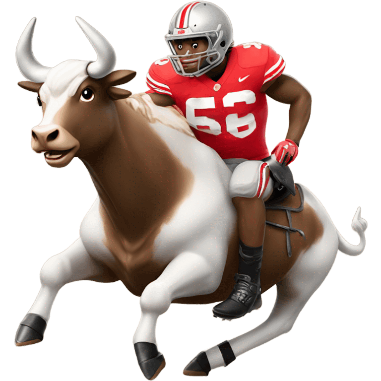 Ohio State football player riding a bull emoji