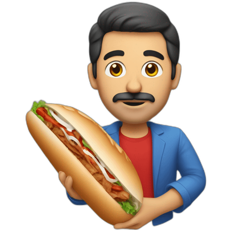 turkish man with doner kebab emoji