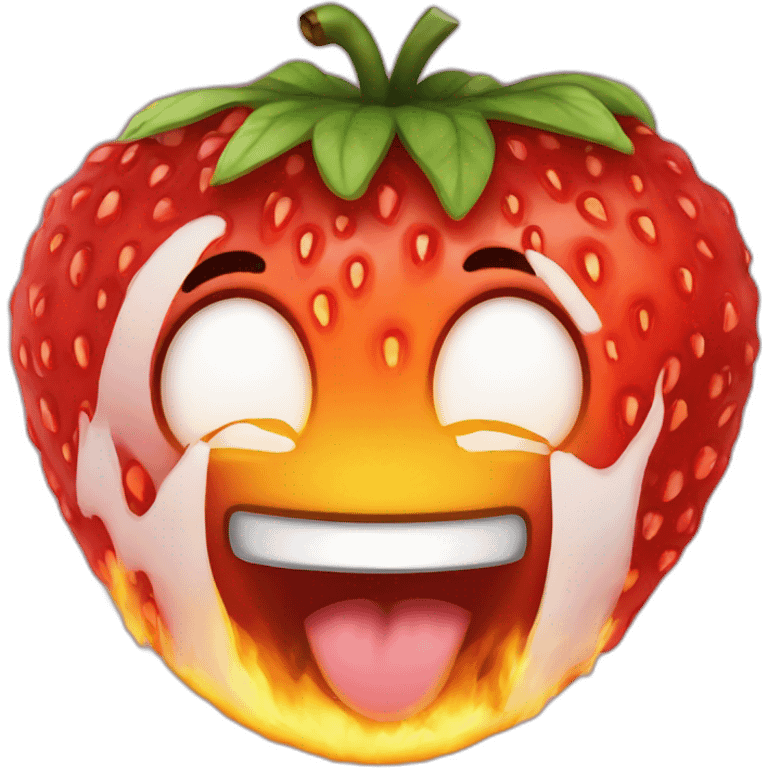 Fraise en feu emoji