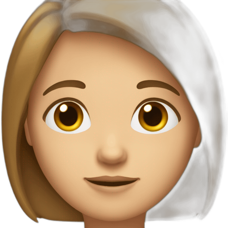 non-genered person with straight chin-length hair emoji