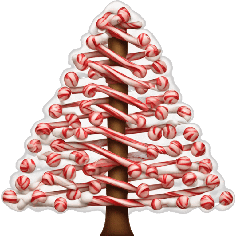 Christmas tree covered in candy canes emoji