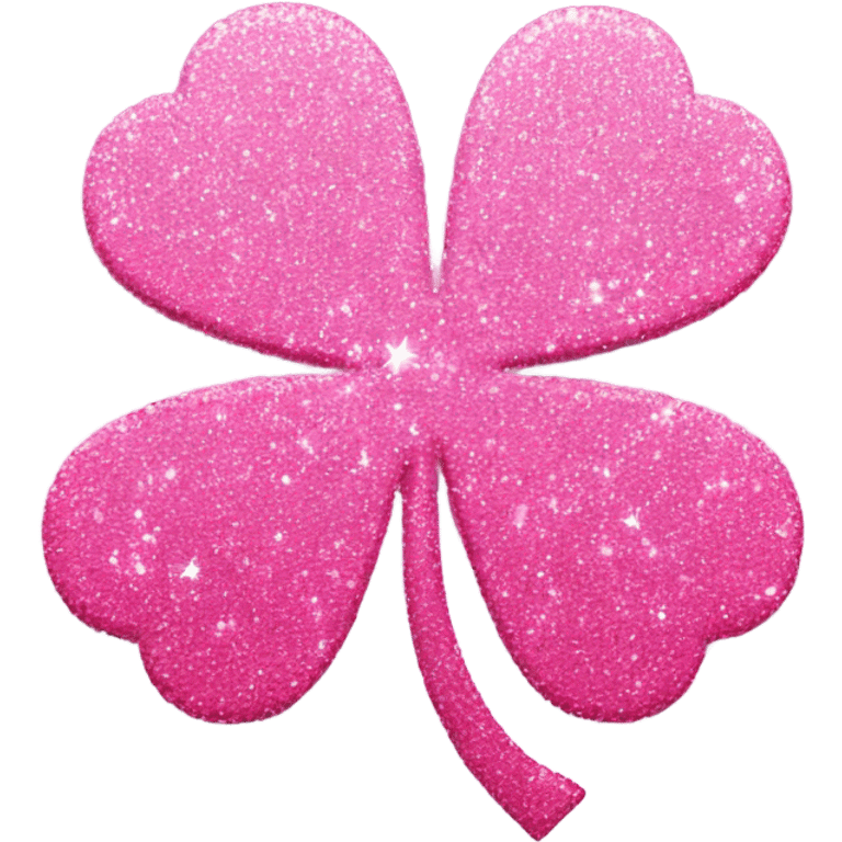 Pink Sparkly 4-leaves clover with L.C written emoji