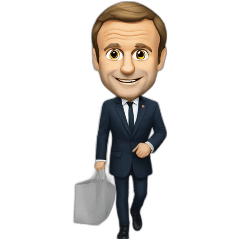 Emmanuel Macron qui a marché dans une crotte emoji