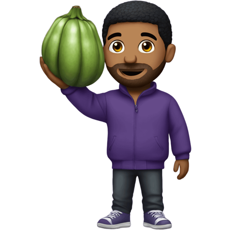 Drake holding a big eggplant  emoji