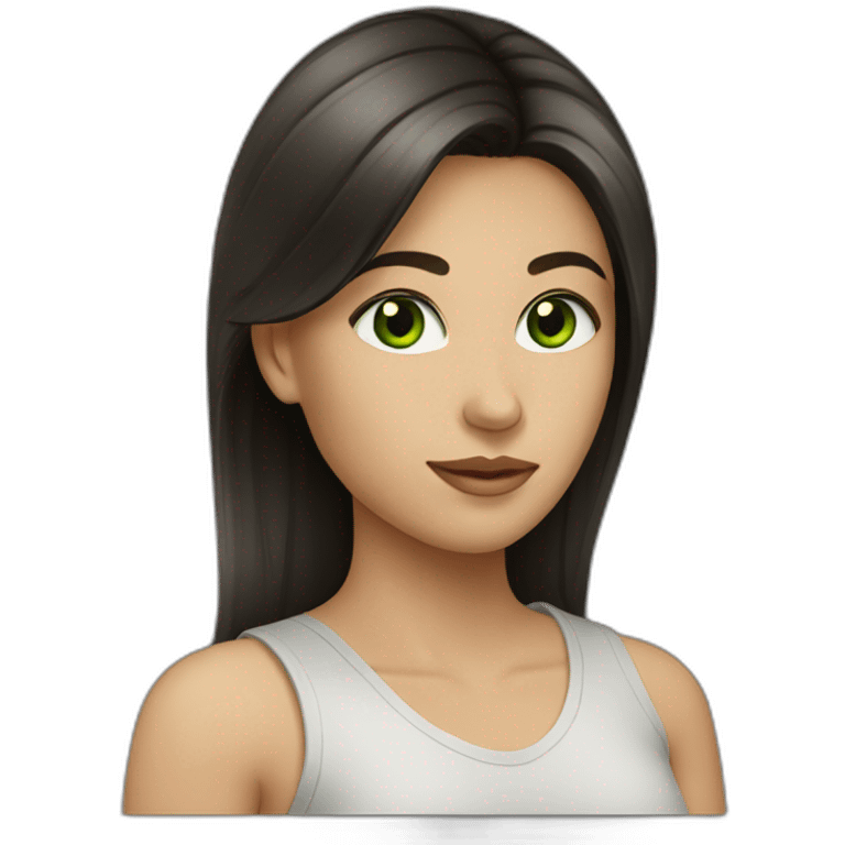 young-woman-with-dark-straight-hair-and-green-eyes emoji