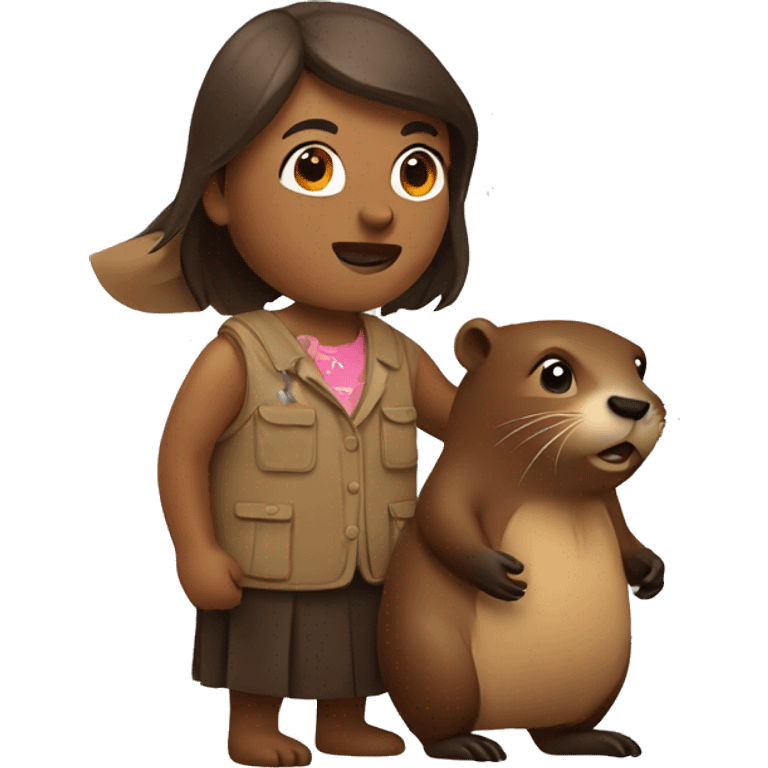 Beaver with a woman emoji