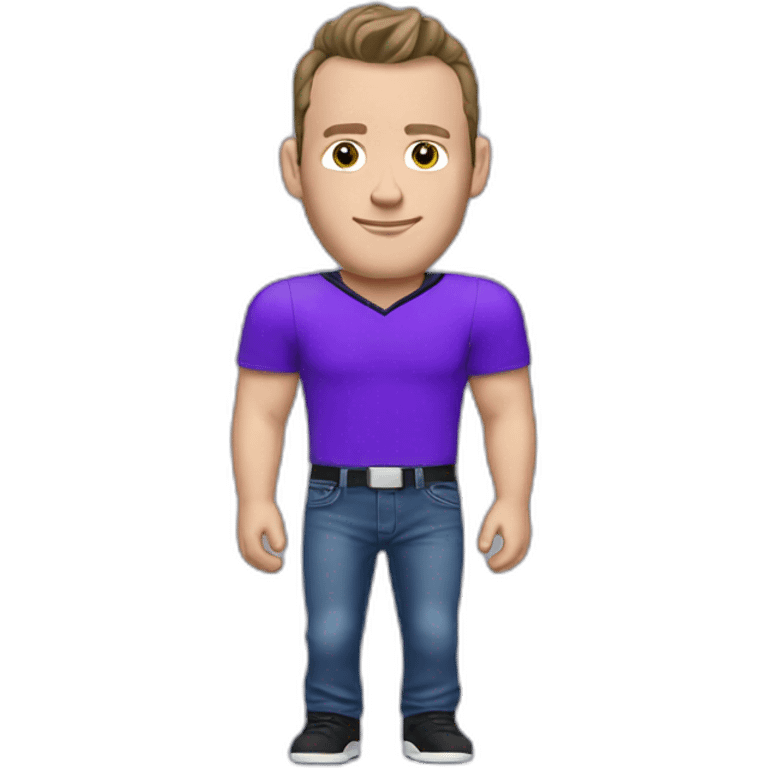 Jonathan Toews wearing a purple shirt and jeans  emoji