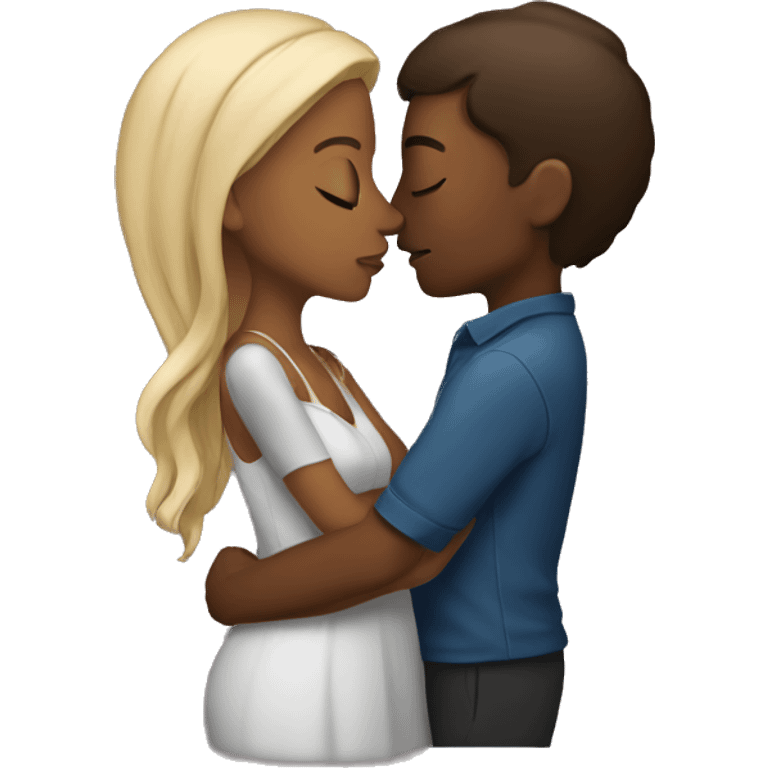 Two brown skin couples kissing emoji