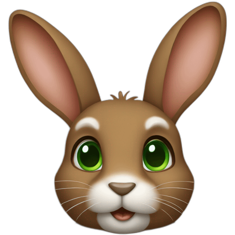 brown rabbit with green eyes  emoji