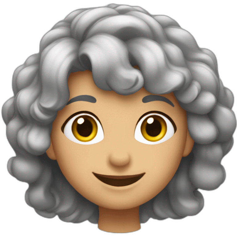 mamie cheveux gris happy emoji