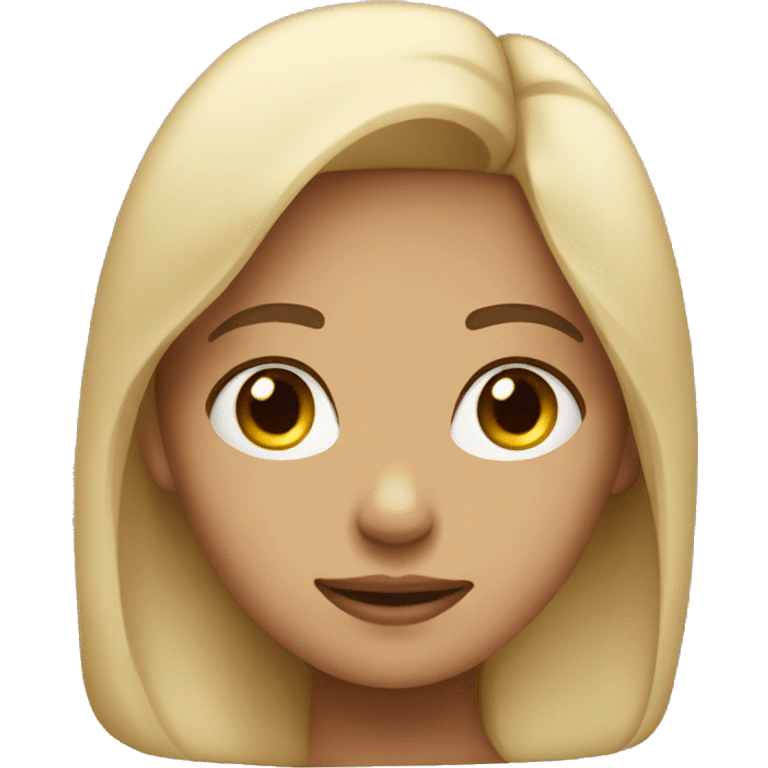 girl side view with her looking at me emoji