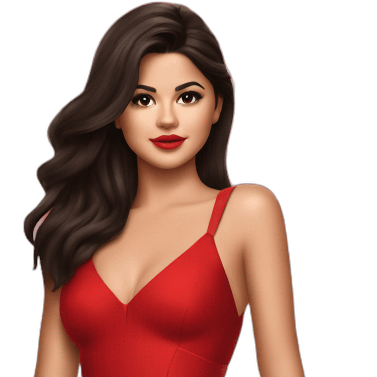 Selena gomez sexy red dress emoji