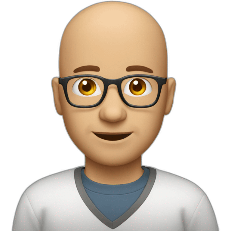 will ,-a-bald-ux-designer without moustache emoji