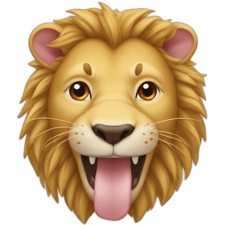 Lion qui mange un cochon emoji