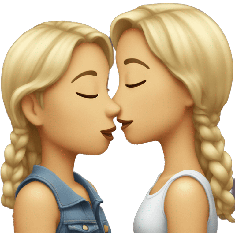 two girls kissing  emoji