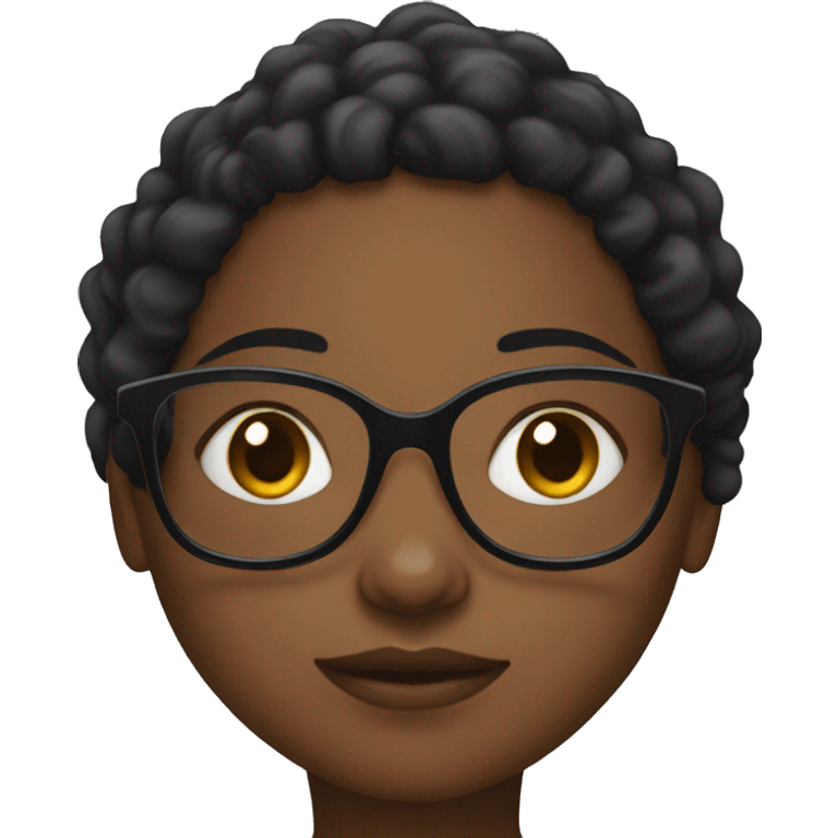 Black girl with glasses emoji