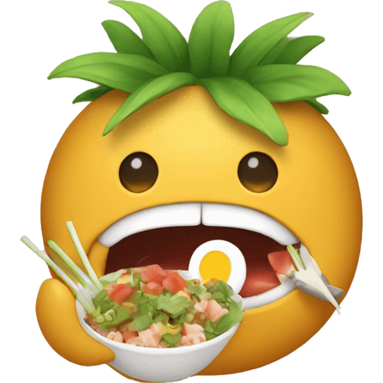 hawaian eating poke emoji