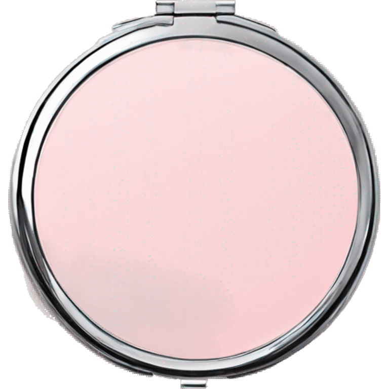 pastel pink powder compact with mirror emoji