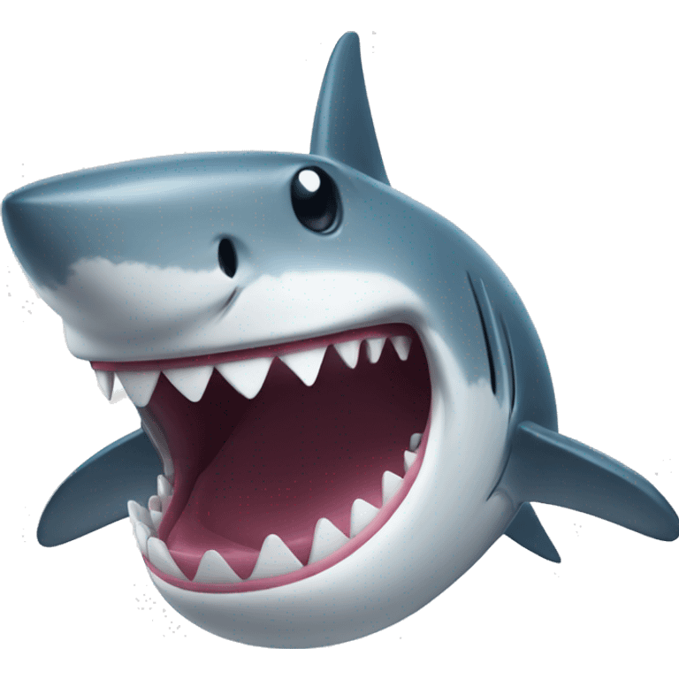 A shark smiling huge mouth emoji