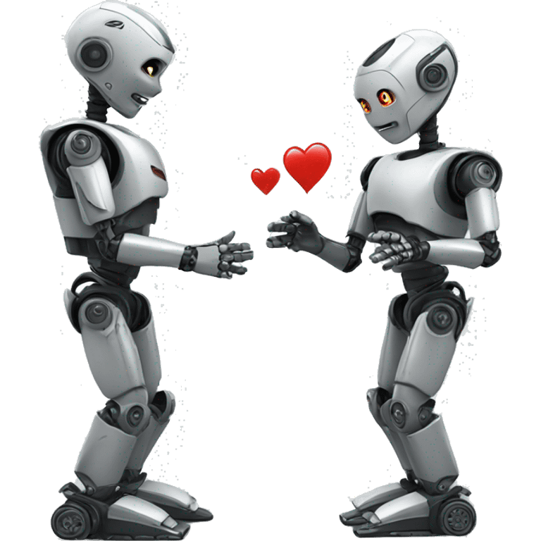 robot proposing to another robot emoji