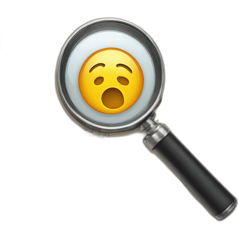 Magnifying glass over a chart with musical notes emoji