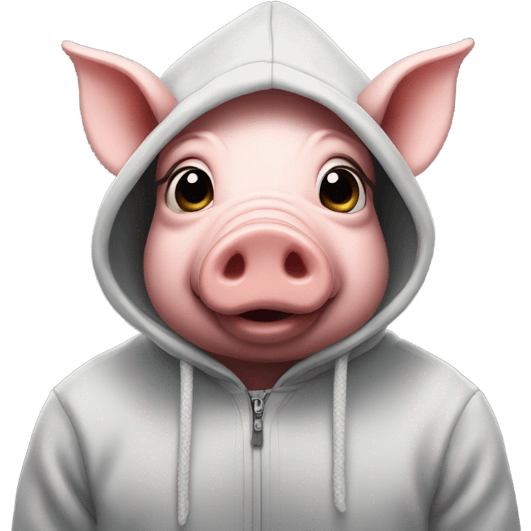 Pig wearing  a hoodie  emoji