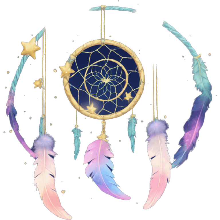 Sparkly moon-and-stars-galaxy-dreamcatcher emoji